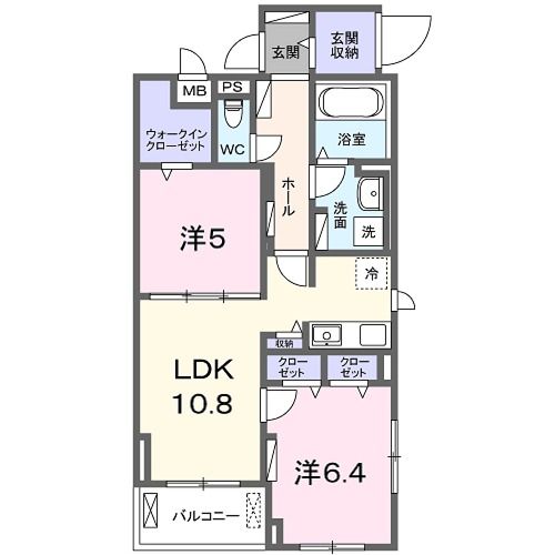 長岡京市下海印寺のマンションの間取り