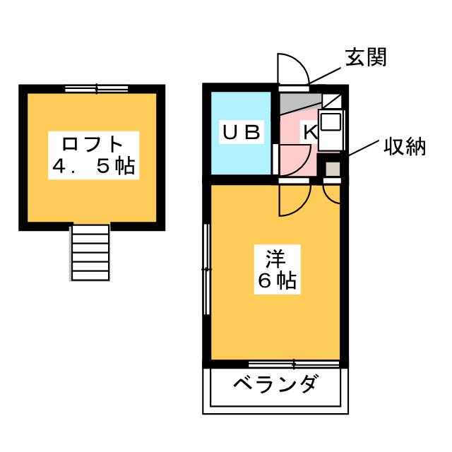 【アミューズメント芝高木Ｂ棟の間取り】