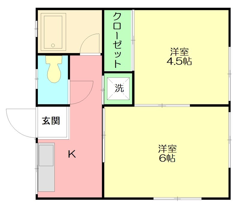 藤沢市片瀬のアパートの間取り