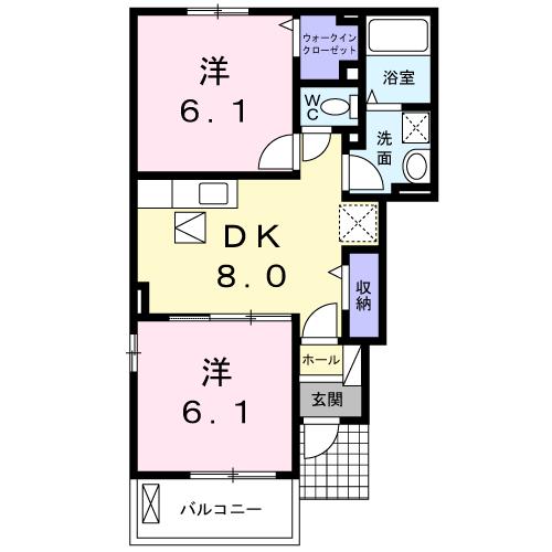 北九州市小倉南区長尾のアパートの間取り