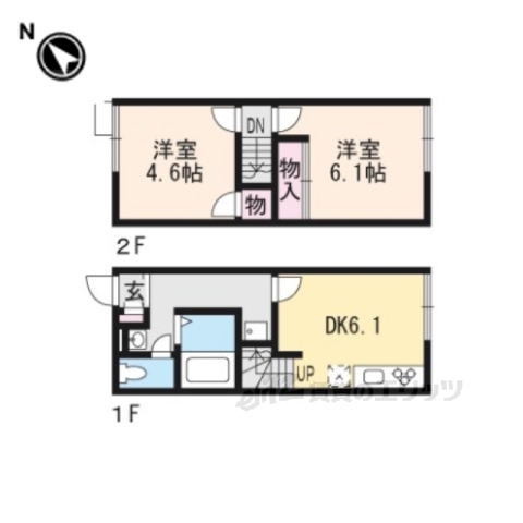 栗東市川辺のアパートの間取り