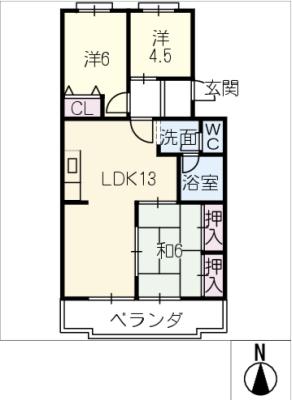 レスポワール石川Ｂの間取り