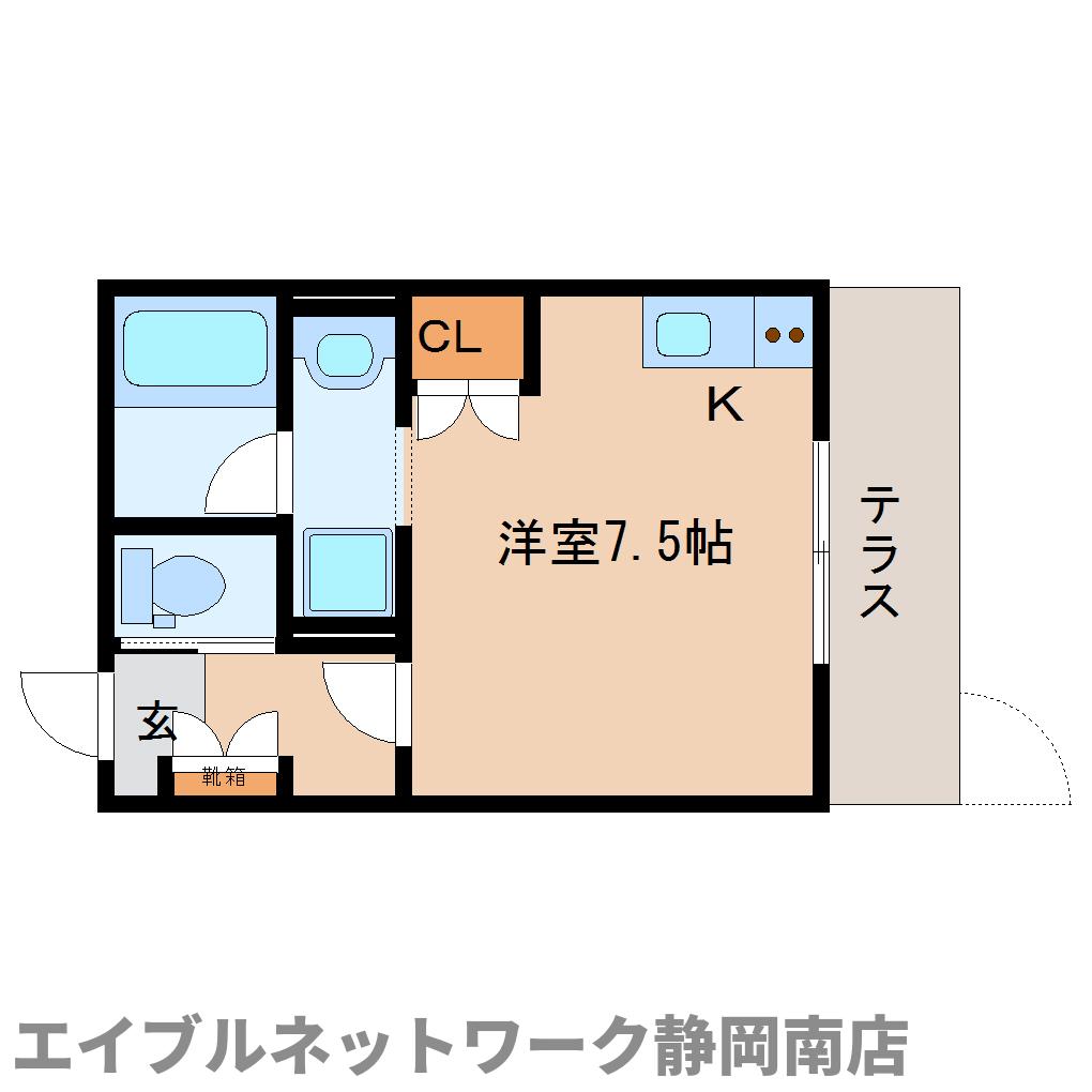 静岡市駿河区西大谷のアパートの間取り