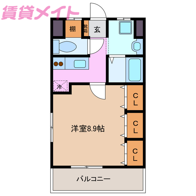 員弁郡東員町大字北大社のマンションの間取り