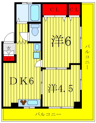 【荒川区東日暮里のマンションの間取り】