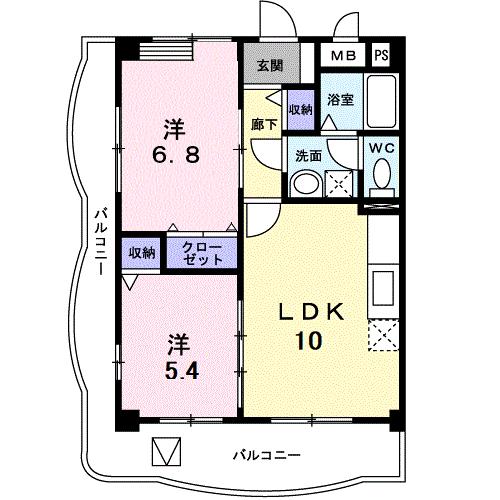 福山市南今津町のマンションの間取り