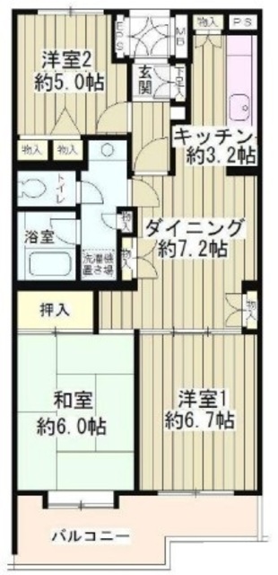 世田谷区中町のマンションの間取り