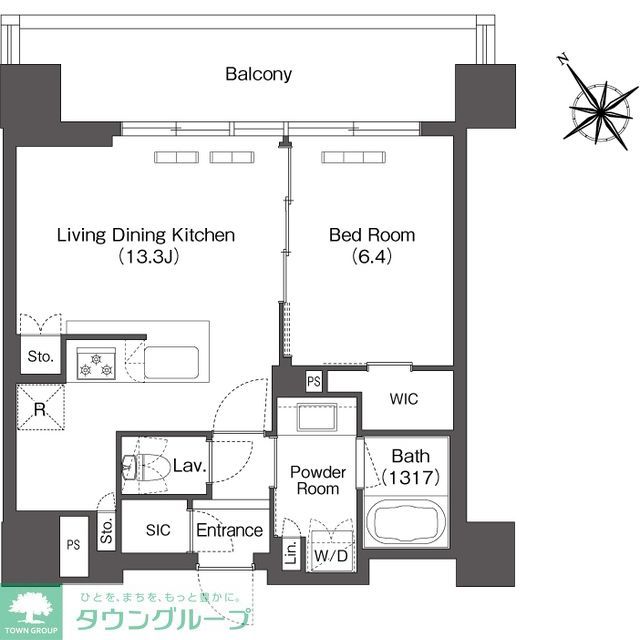 港区芝浦のマンションの間取り