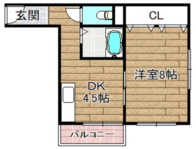 【高槻市上牧町のアパートの間取り】