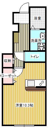 山形市富の中のアパートの間取り