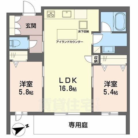 堺市堺区南三国ヶ丘町のマンションの間取り