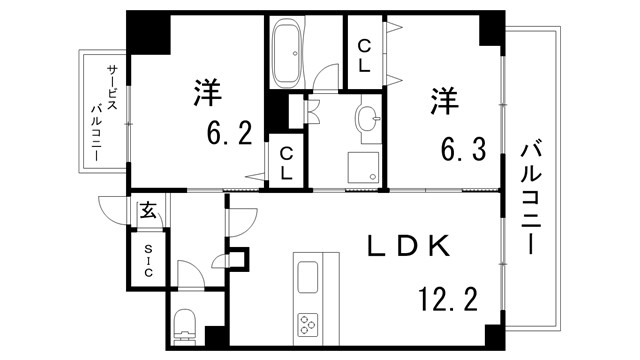 プレサンスＴＨＥ神戸の間取り