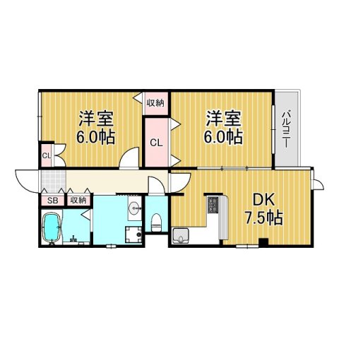 ヒルズ上甲子園の間取り写真