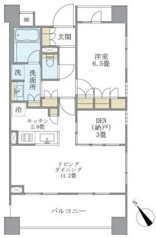 アパートメンツ三田の間取り写真