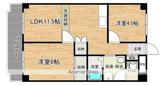 広島電鉄本線 本川町駅 徒歩3分 4階建 築43年の間取り写真