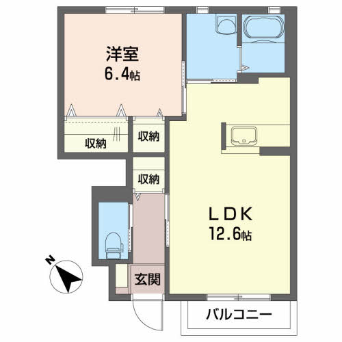 郡山市東原のアパートの間取り