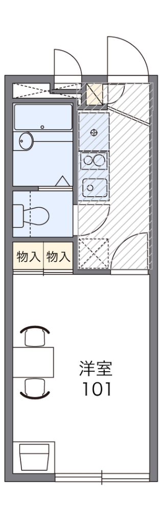 大阪狭山市東池尻のアパートの間取り