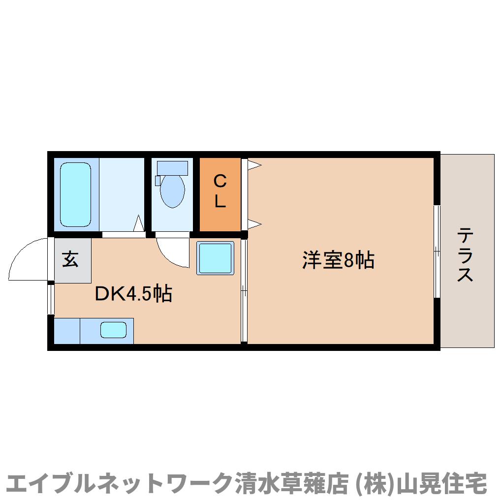 静岡市駿河区栗原のアパートの間取り