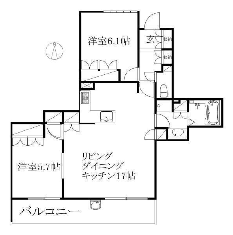 松山市松前町のマンションの間取り