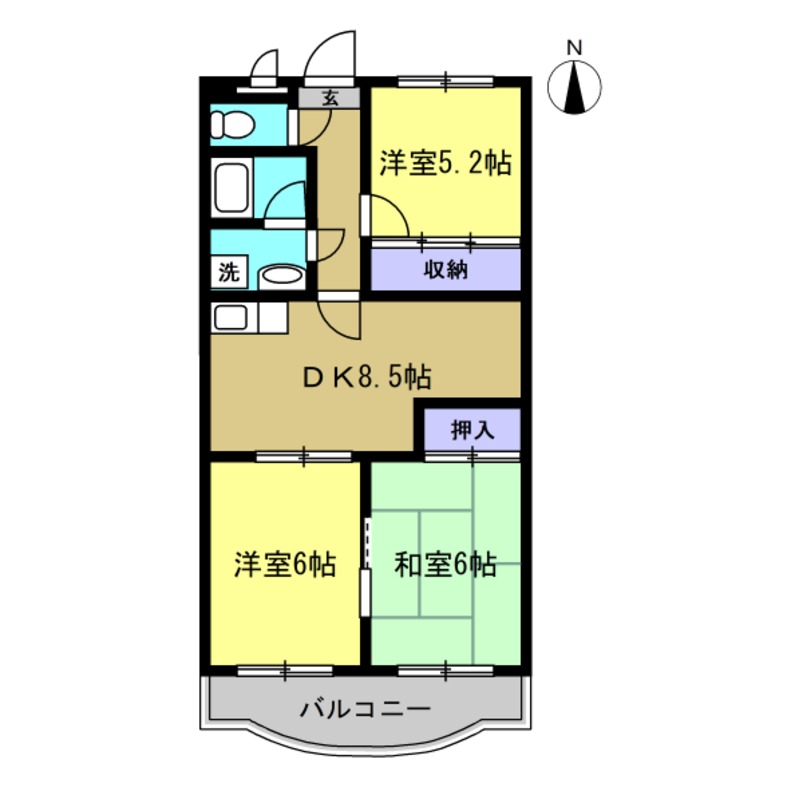 ヴィクトワール弐番館の間取り