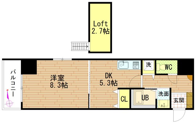 グラビスコート紙屋町の間取り