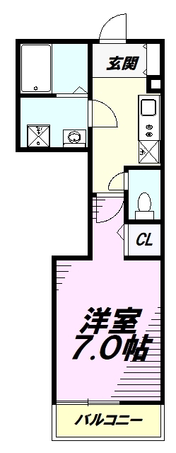 八王子市長沼町のアパートの間取り