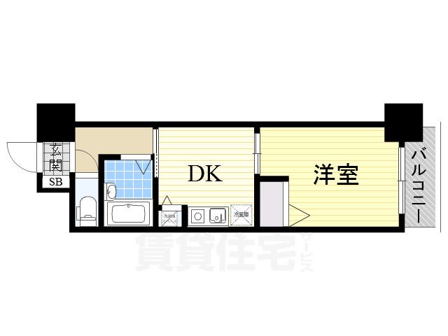 大阪市淀川区東三国のマンションの間取り