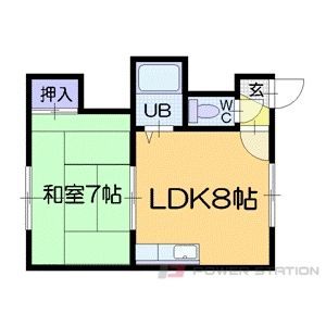 札幌市中央区南十一条西のアパートの間取り