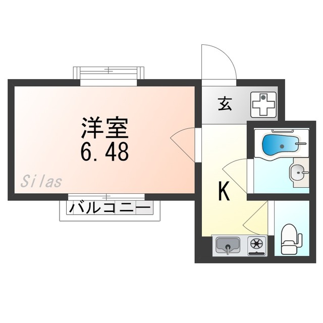 京都市山科区竹鼻堂ノ前町のマンションの間取り