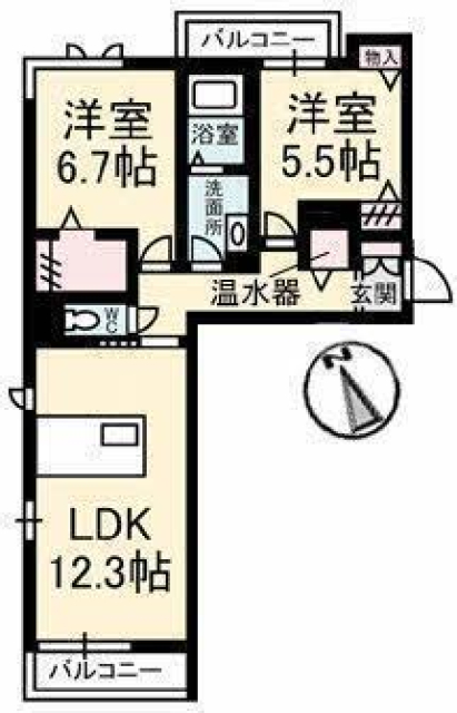 ガルテンMASAKI A棟の間取り