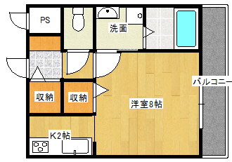 神戸市灘区篠原伯母野山町のアパートの間取り