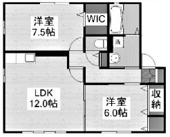 神戸市西区押部谷町福住のアパートの間取り