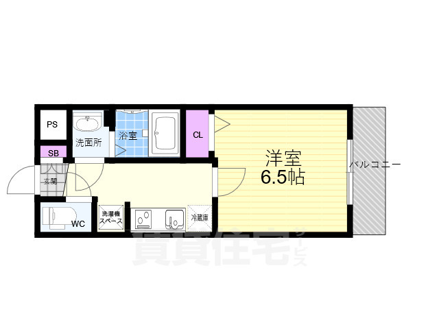 京都市中京区壬生賀陽御所町のマンションの間取り