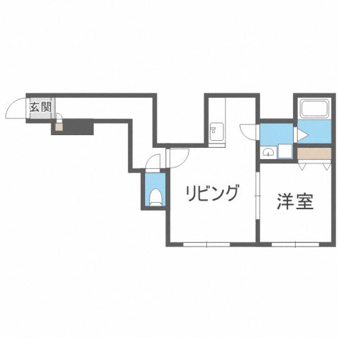 札幌市北区麻生町のアパートの間取り