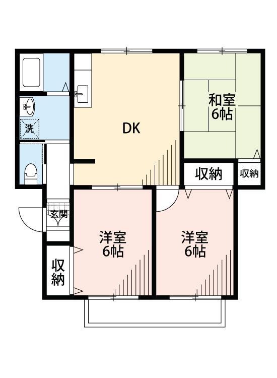 【丸亀市飯野町東分のアパートの間取り】