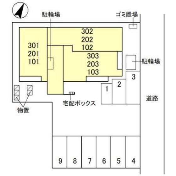 【Ｄ－Ｇｒａｎｄｅ弥生の駐車場】