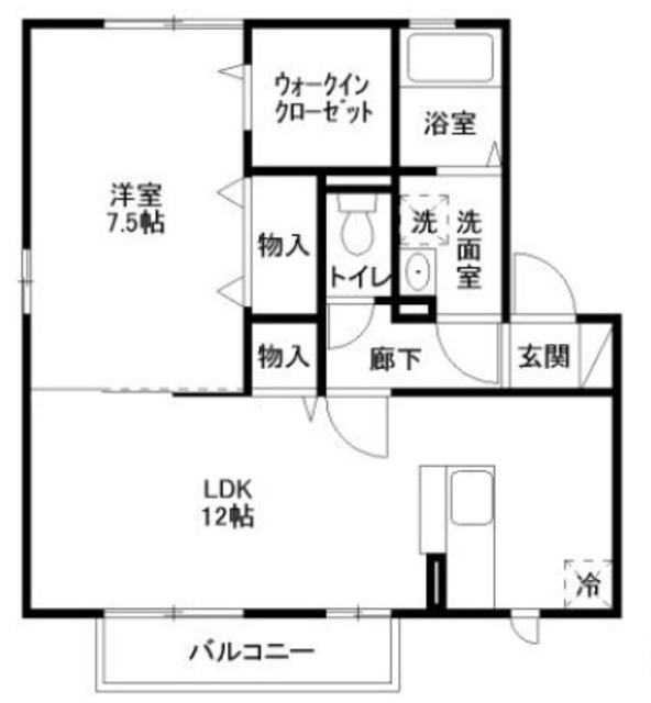 鎌倉市笛田のアパートの間取り