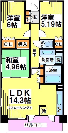 クラッサ調布の間取り