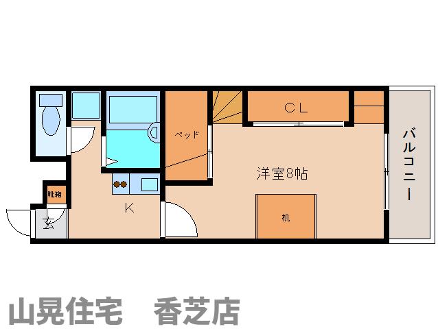 香芝市下田西のマンションの間取り