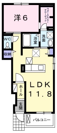 【鎌ケ谷市鎌ケ谷のアパートの間取り】