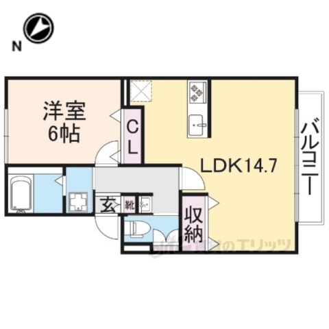 彦根市日夏町のアパートの間取り