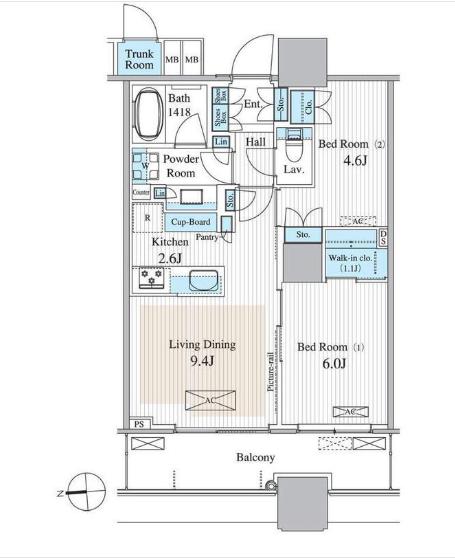 【品川区北品川のマンションの間取り】