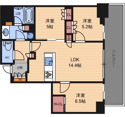 グランドメゾン新梅田タワー THE CLUB RESIDENCEの間取り