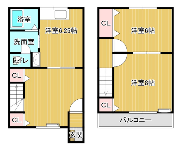 倉敷市沖新町のアパートの間取り