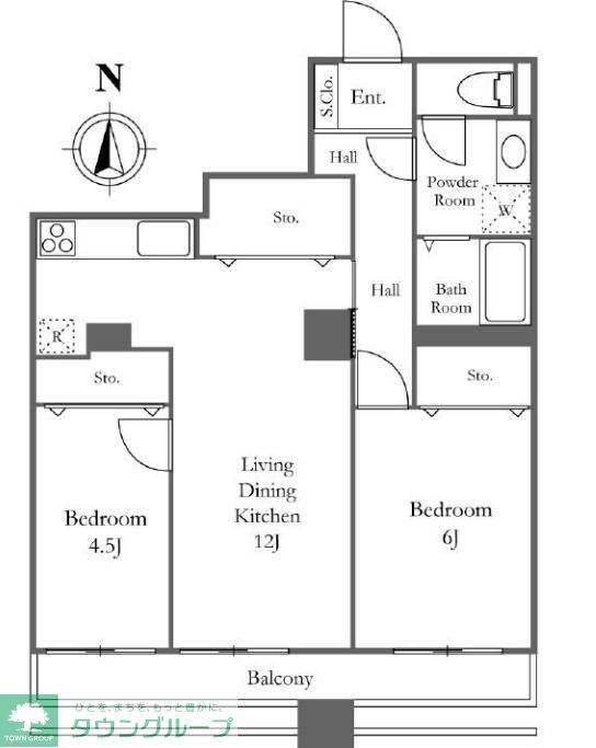 中央区佃のマンションの間取り