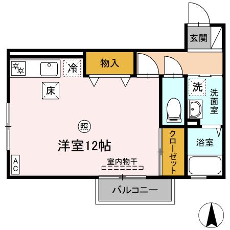 米子市西福原のアパートの間取り