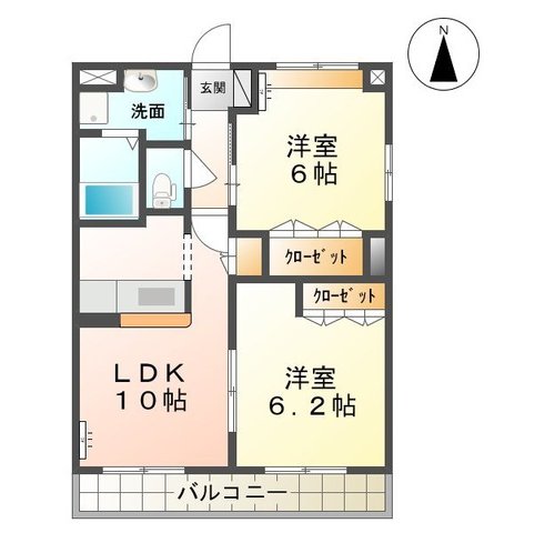 東根市神町北のアパートの間取り