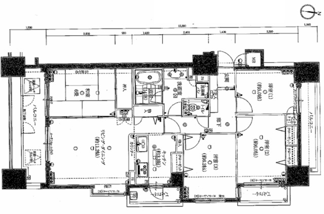 広島市安佐南区西原のマンションの間取り