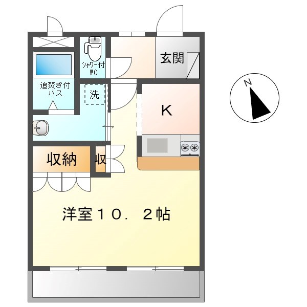 【上田市中之条のアパートの間取り】