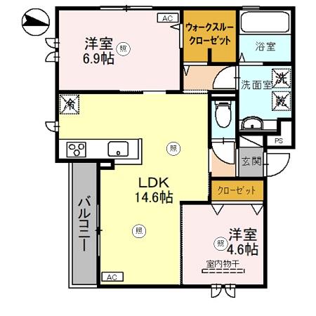 和歌山市尾崎丁のアパートの間取り